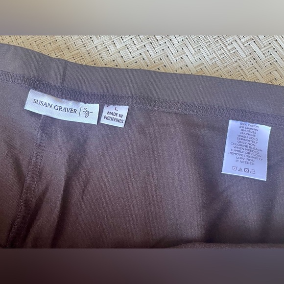 Susan Graver Weekend Reg. Premium Stretch Aire Slim-Leg Ankle Pants Navy & Brown - Picture 14 of 15